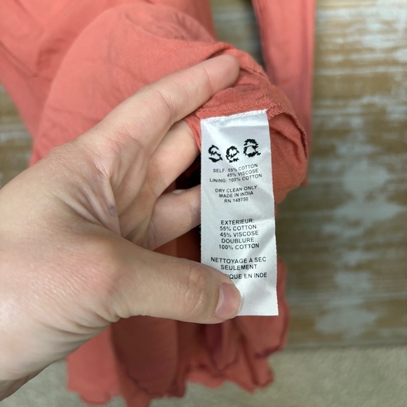 Sea New York Weatherly Pom Crochet Mini Dress Coral Preppy Boho Classic Womens 8 - Picture 5 of 6